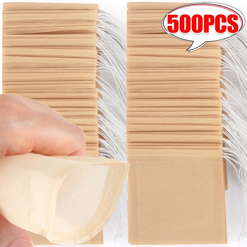 Coffee Tea Leaf - 100/500x Cloth Tea Bags with Drawstring