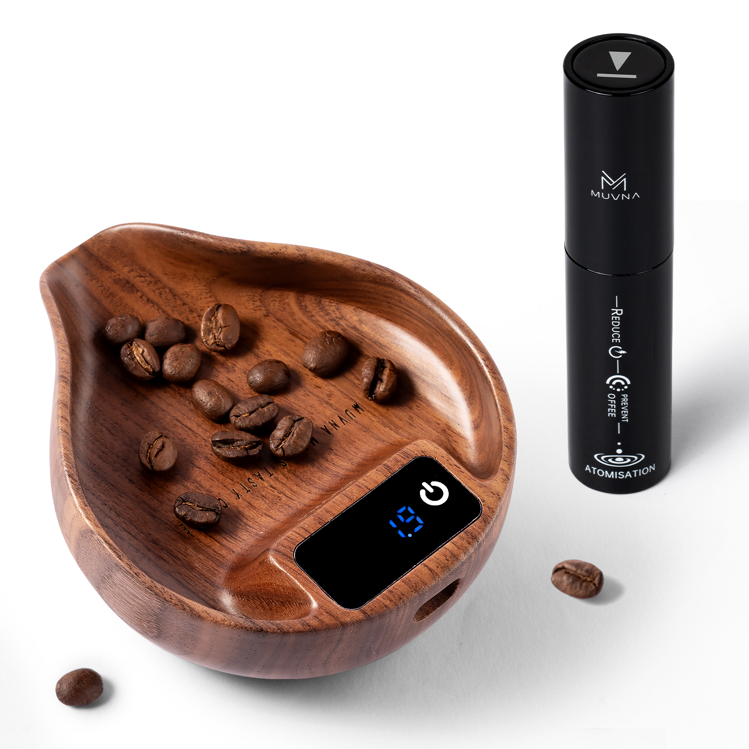 Coffee Bean Scale - Muvna wooden Coffee Scale，Rechargeable Food Scale