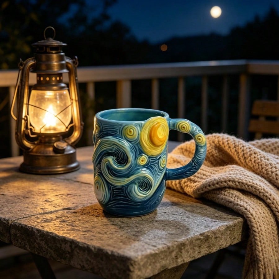 Coffee Tea Van - Starry Night 3D Coffee Mug,Artistic Themed