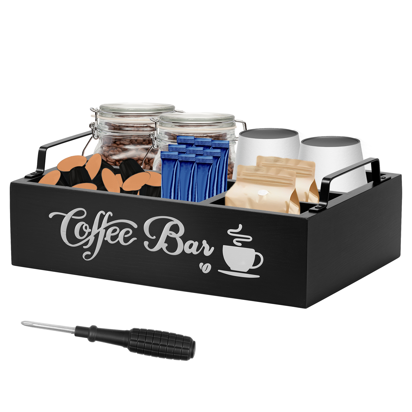 Coffee Tea And Bean - Wooden Coffee Rack Portable Desktop Tea