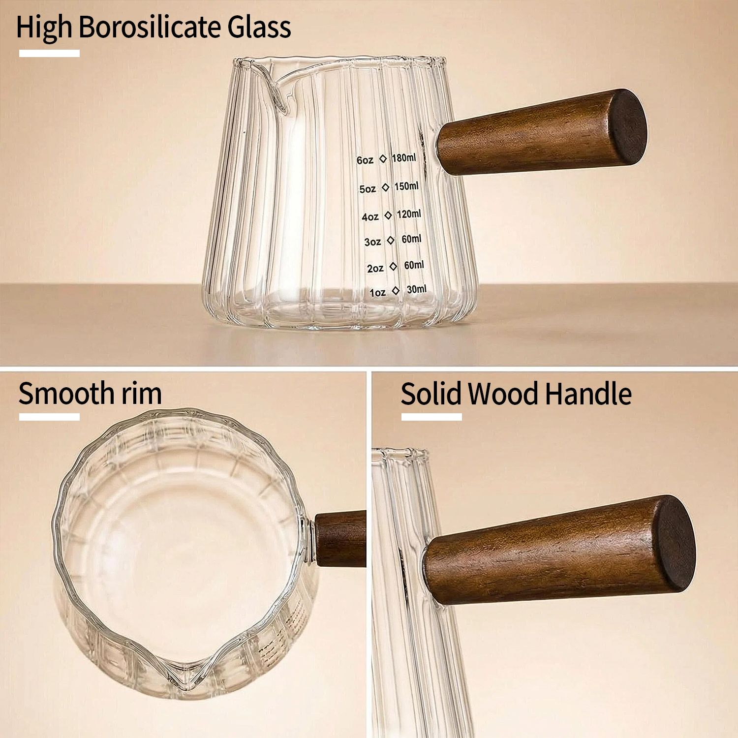 OANKR 6 oz Glass Measuring Cup - Coffee Bean Scale 评论和价格