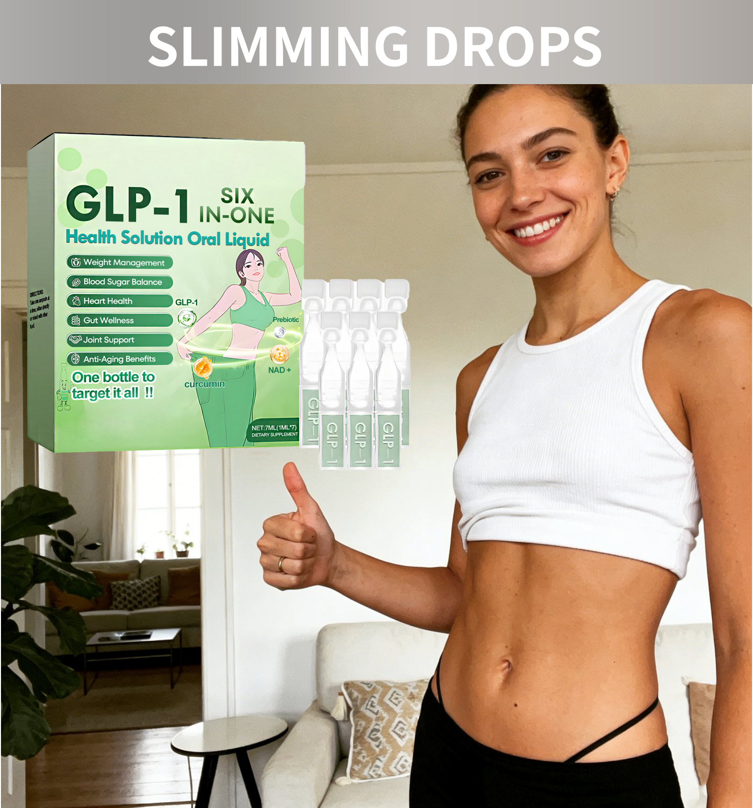 GLP-1 Supplement Liquid Drops  - Coffee Tea For Weight Loss 评论和价格