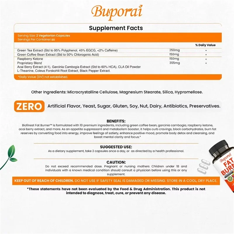 Fat Burner Capsules - Healthy  - Coffee Tea For Weight Loss 评论和价格