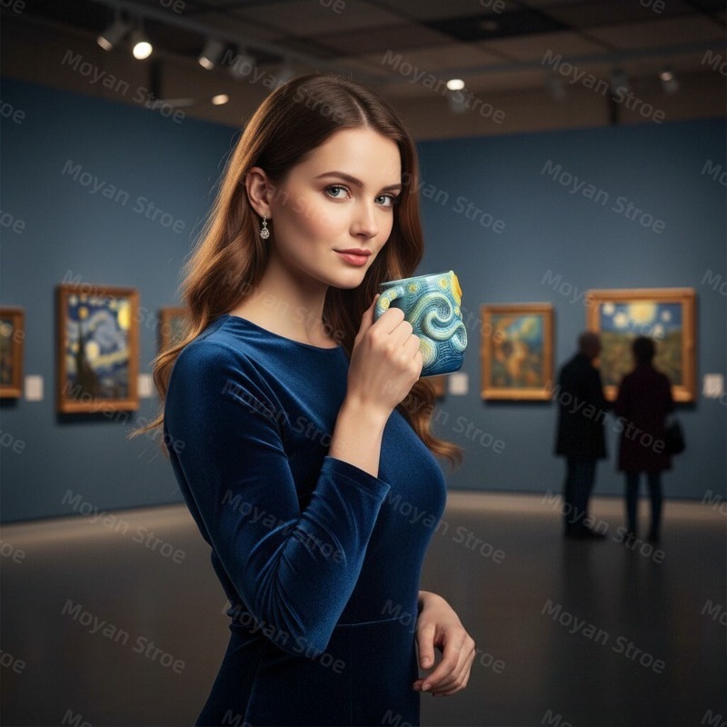The Starry Night 3D Embossed R - Coffee Tea Van 评论和价格