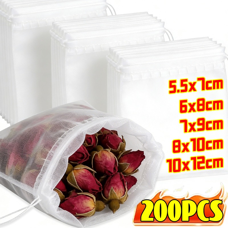 200/50Pcs Nylon Tea Bags Small - Coffee Tea Leaf 评论和价格