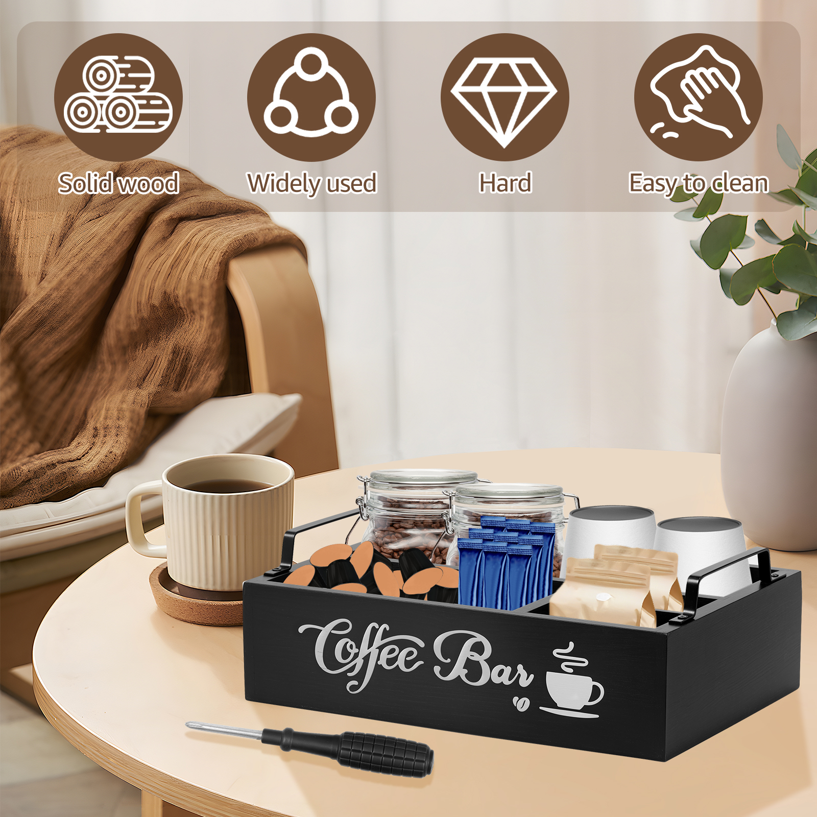 Wooden Coffee Rack Portable De - Coffee Tea And Bean 评论和价格