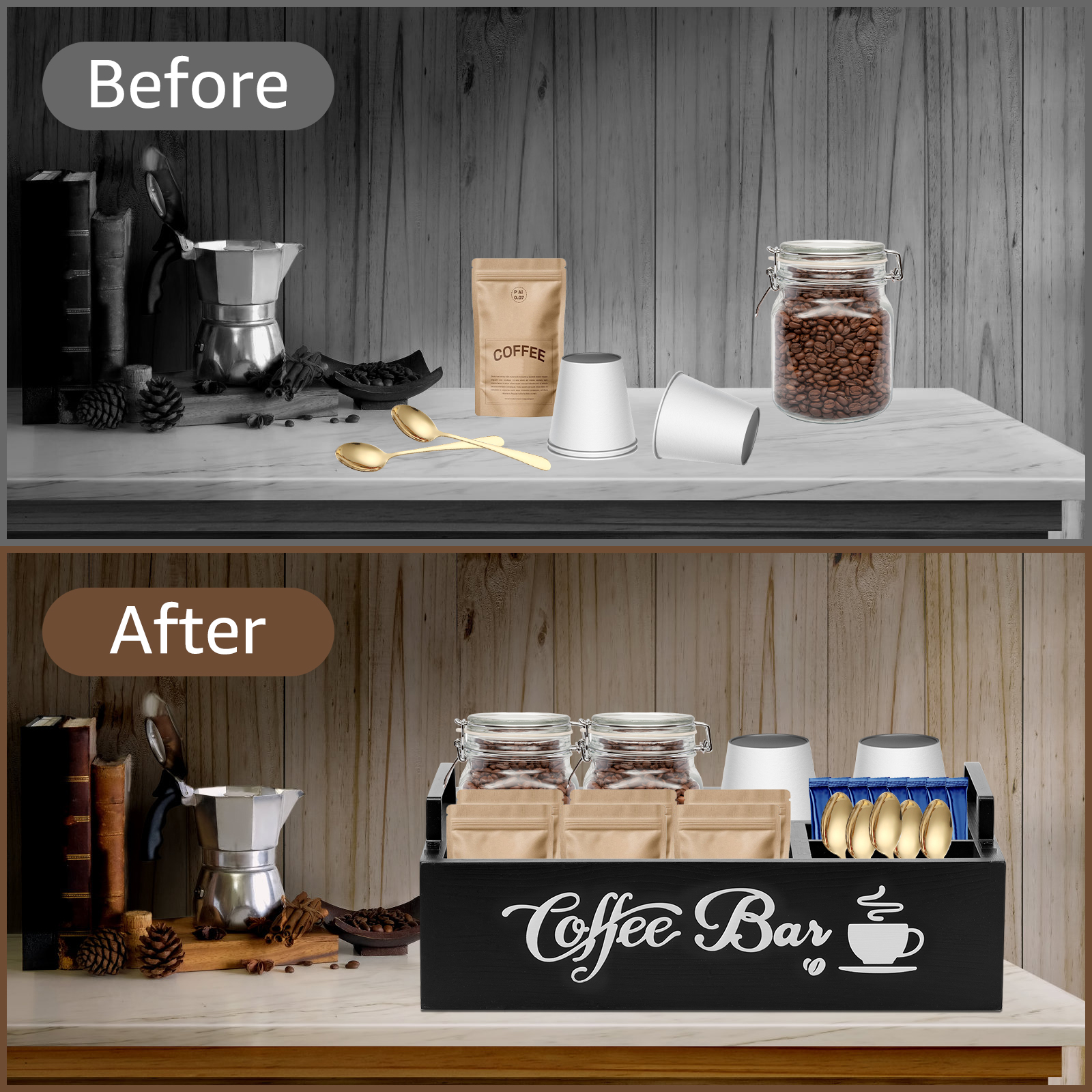 Wooden Coffee Rack Portable De - Coffee Tea And Bean 评论和价格